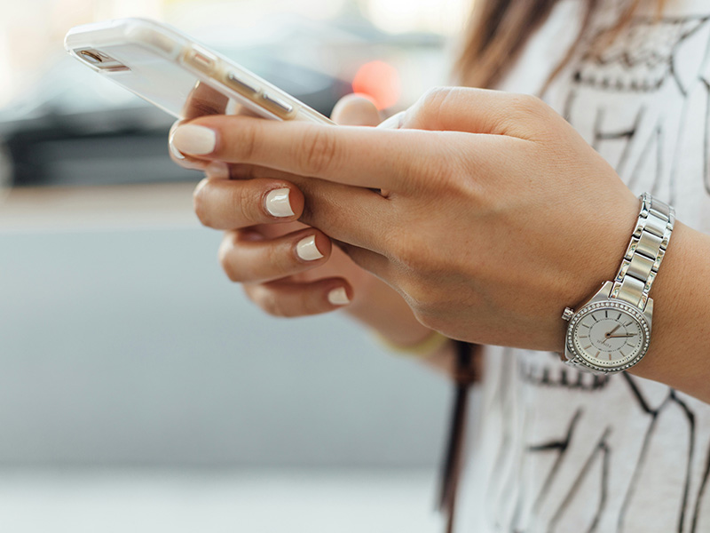 Woman using cell phone