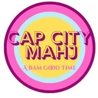 Thrive Companies, A circular logo with pink, yellow, and blue rings features the text CAP CITY MAHJ and A BAM GOOD TIME in bold letters. Apartments in Columbus Ohio
