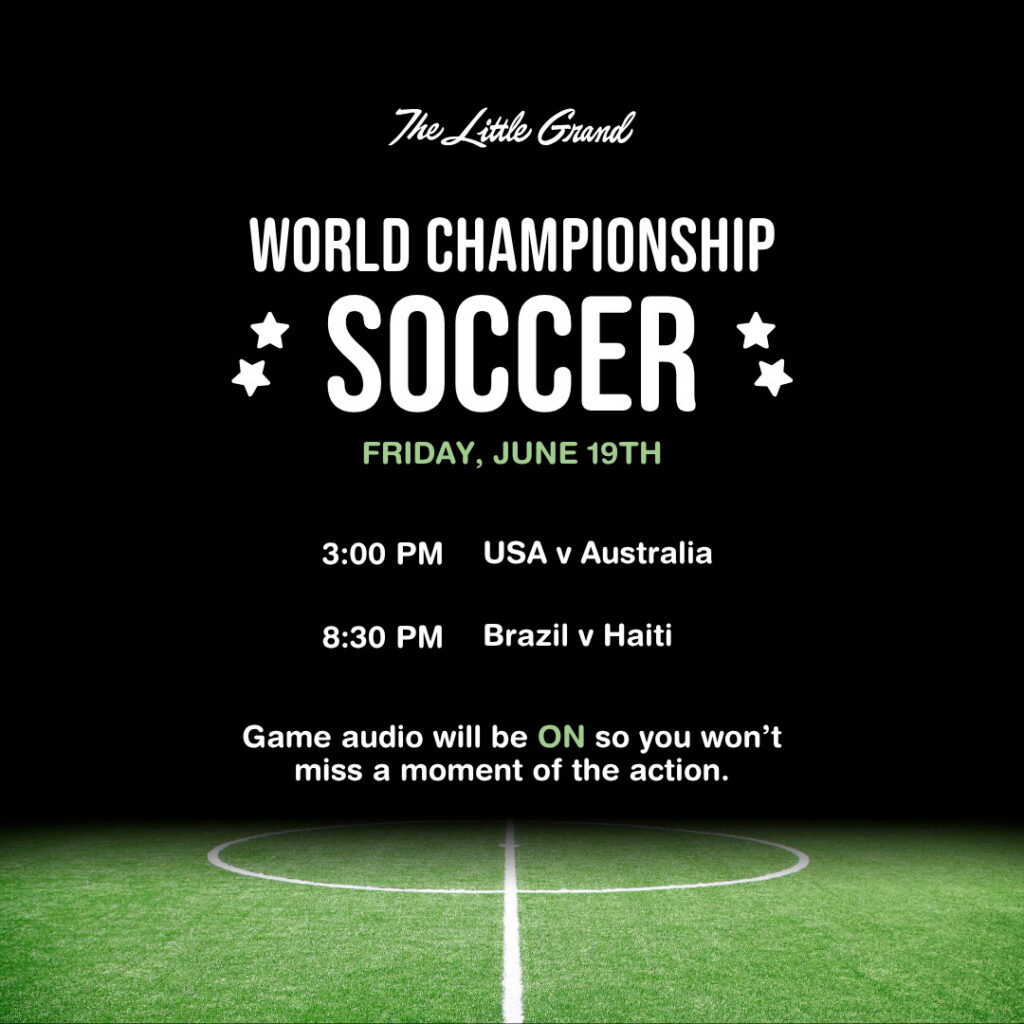 Thrive Companies, Soccer event poster listing USA vs. Australia at 8:00 PM and Brazil vs. Haiti at 9:30 PM on Friday, June 19th, with game audio provided. Apartments in Columbus Ohio