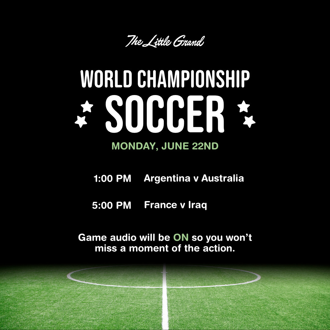 Thrive Companies, World Championship Soccer event schedule with matches Argentina vs. Australia at 1:00 PM and France vs. Iraq at 5:00 PM on June 22nd; game audio will be on. Apartments in Columbus Ohio
