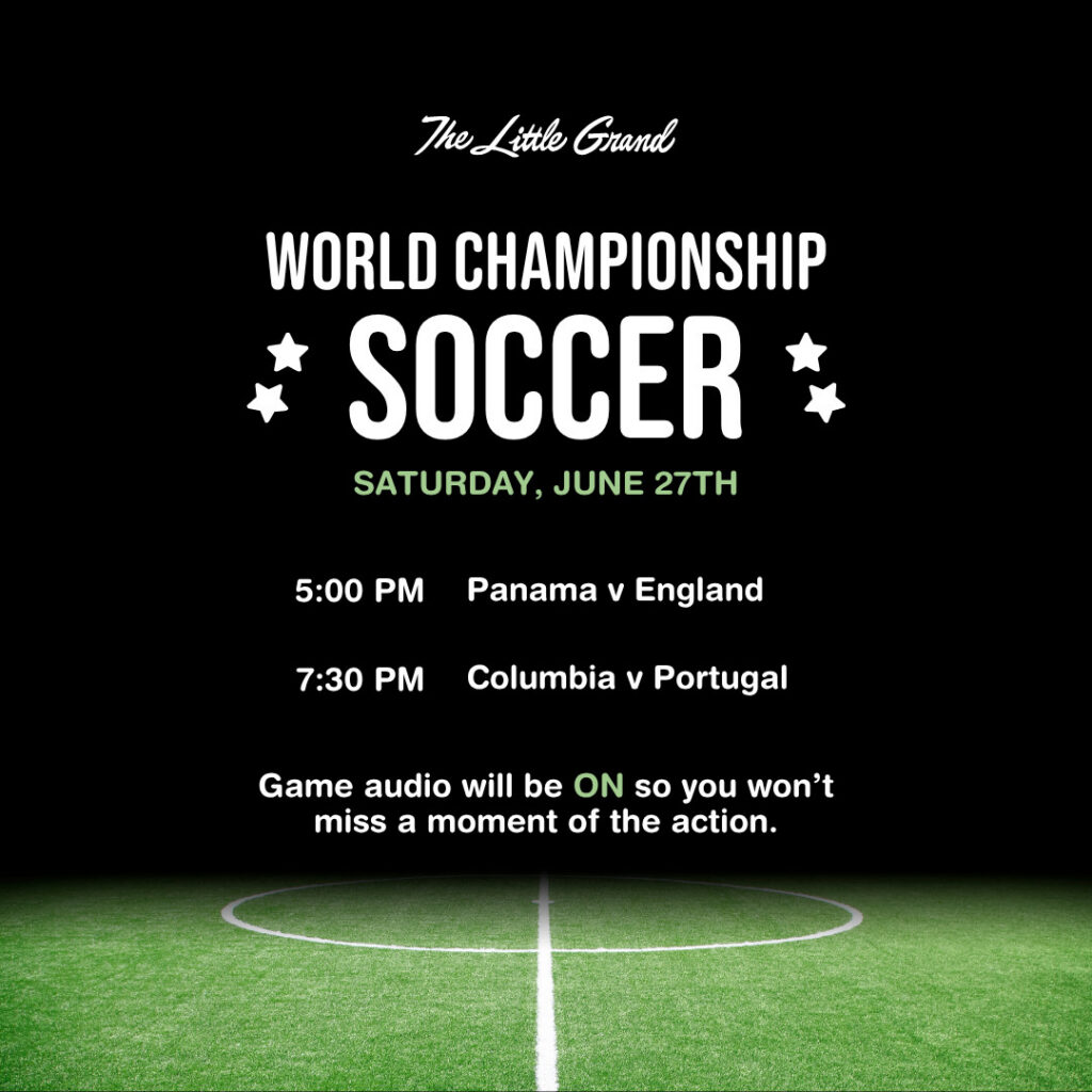 Thrive Companies, World Championship Soccer event poster with match times: Panama vs England at 5:00 PM, Columbia vs Portugal at 7:30 PM, scheduled for Saturday, June 27th. Apartments in Columbus Ohio